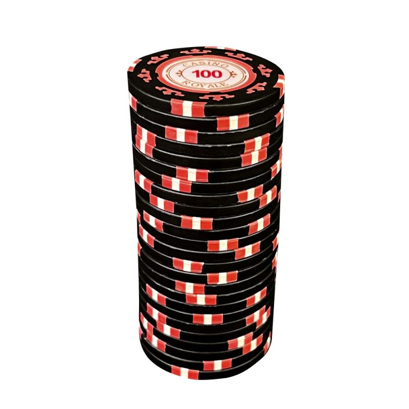 Фишки для игры в покер Casino Royale номиналом 100 (25шт) Фишки для игры в покер Casino Royale номиналом 100 (25шт)