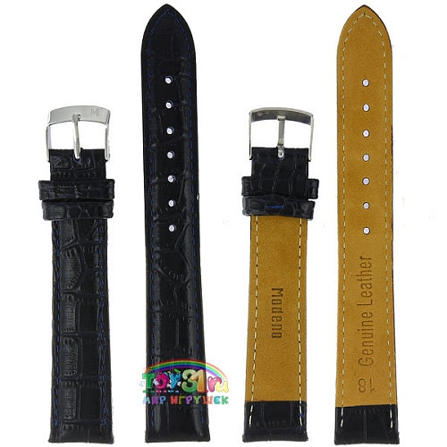 Modeno 18 Мм Чер Croco С Серебряной Застёжкой A001 Modeno 18 Мм Чер Croco С Серебряной Застёжкой A001
