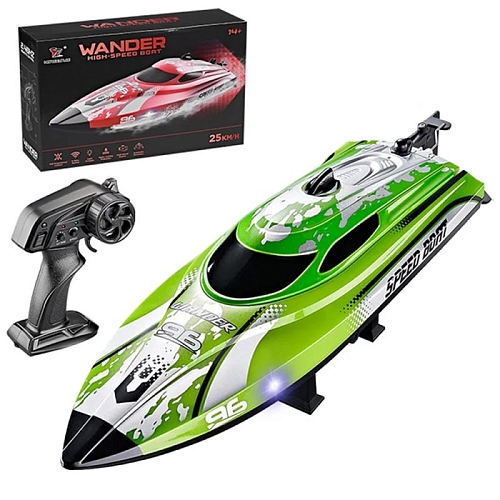 Радиоуправляемый катер Wander (30 см, LED, 25 км/ч) - HJ820-GREEN Радиоуправляемый катер Wander (30 см, LED, 25 км/ч) - HJ820-GREEN