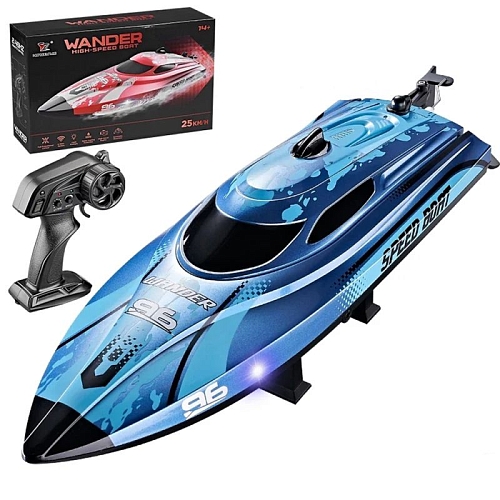 Радиоуправляемый катер Wander (30 см, LED, 25 км/ч) - HJ820-BLUE Радиоуправляемый катер Wander (30 см, LED, 25 км/ч) - HJ820-BLUE