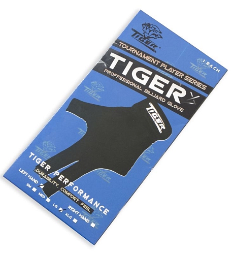 Перчатка бильярдная "Tiger-X" (черная) XL Перчатка бильярдная "Tiger-X" (черная) XL